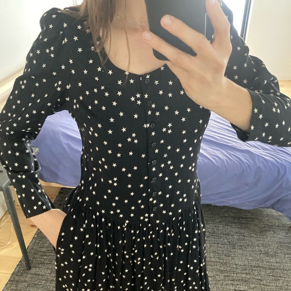 Vintage star print drop waist dress sz 4/6 - Picture 17 of 17